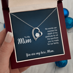 To My Mom, You  Are My Hero Forever Love Necklace