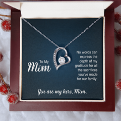 To My Mom, You  Are My Hero Forever Love Necklace