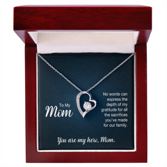 To My Mom, You  Are My Hero Forever Love Necklace
