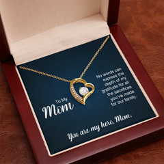 To My Mom, You  Are My Hero Forever Love Necklace