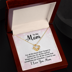 To My Mom, I Love You Mom Love Knot Necklace