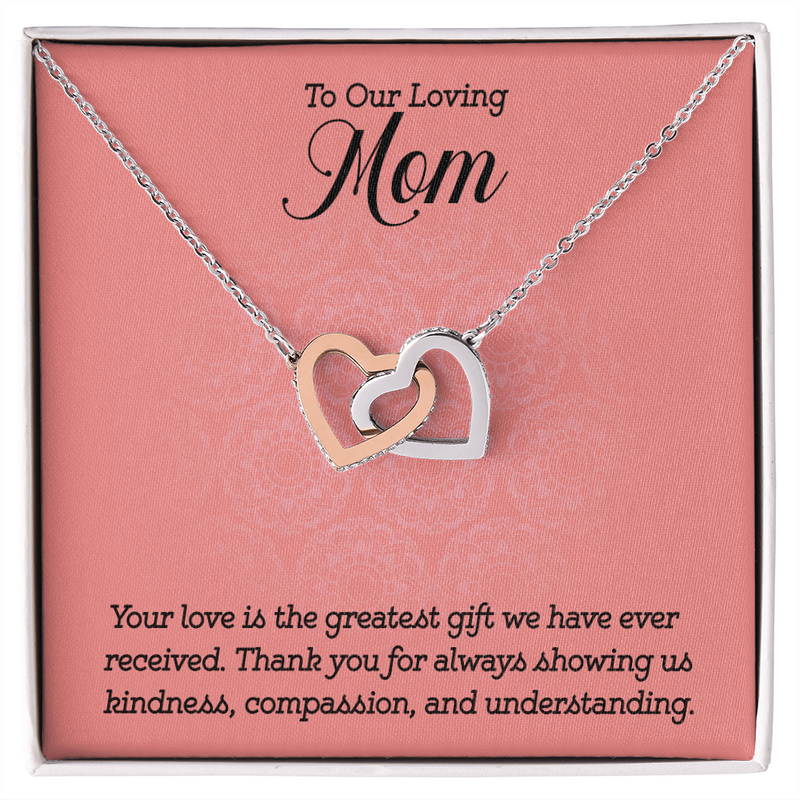To Our Loving Mom Interlocking Hearts Necklace