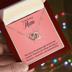 To Our Loving Mom Interlocking Hearts Necklace
