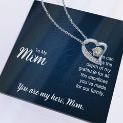 To My Mom, You  Are My Hero Forever Love Necklace