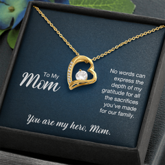 To My Mom, You  Are My Hero Forever Love Necklace
